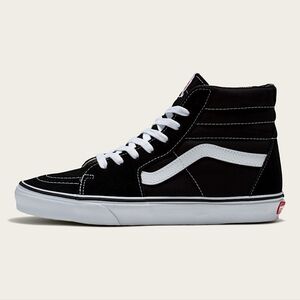 Vans Sk8-Hi Black White Suede Canvas Skate Shoes Sneakers, Sz 10.5(M) 12(W)